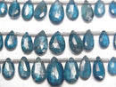 [Video] Indigo Blue Kyanite AA++ Pear shape Faceted Briolette 1strand beads (aprx.7inch/18cm)