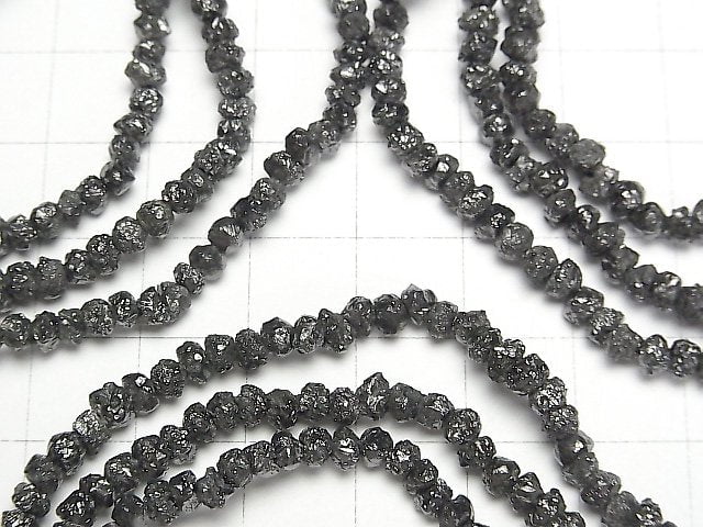 [Video][1mm Hole]Black Diamond Rough Rock Nugget Bracelet