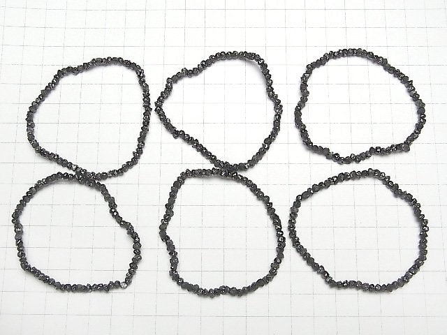 [Video][1mm Hole]Black Diamond Rough Rock Nugget Bracelet