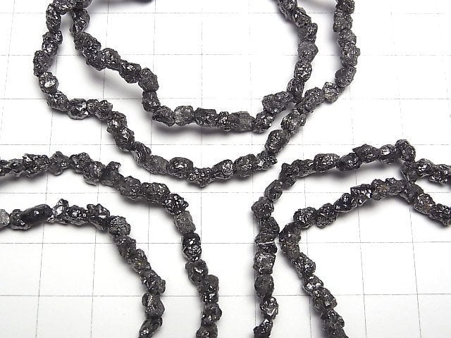 [Video][1mm Hole]Black Diamond Rough Rock Nugget Bracelet