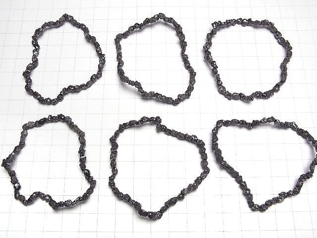 [Video][1mm Hole]Black Diamond Rough Rock Nugget Bracelet