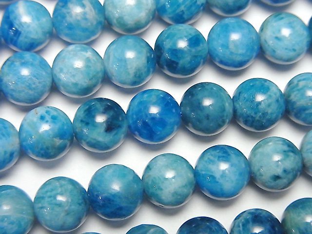 [Video]Madagascar Blue Apatite AA+ Round 8mm 1strand beads (aprx.15inch/36cm)