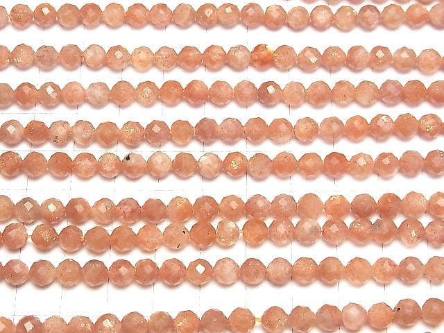 [Video]High Quality! Sunstone AA+ Faceted Round 6mm 1strand (aprx.15inch/36cm)