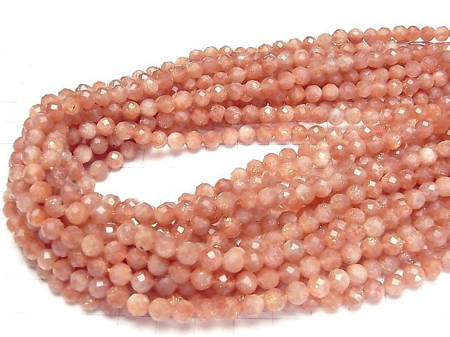 [Video]High Quality! Sunstone AA+ Faceted Round 6mm 1strand (aprx.15inch/36cm)