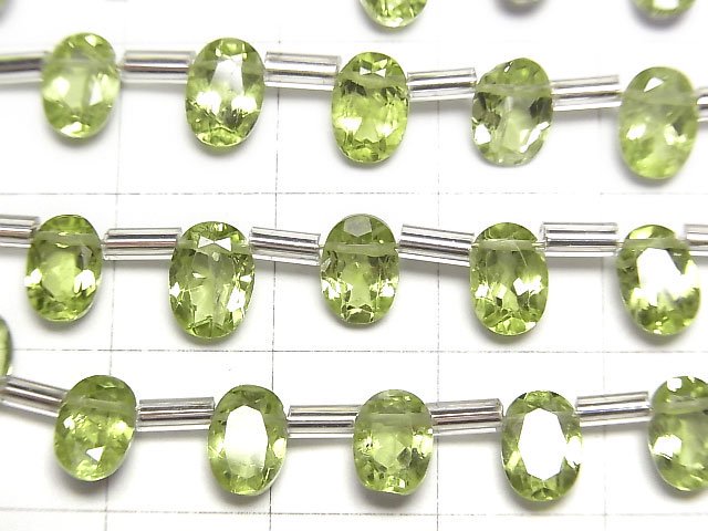 [Video]High Quality Peridot AA++ Oval Faceted 1strand beads (aprx.7inch/17cm)