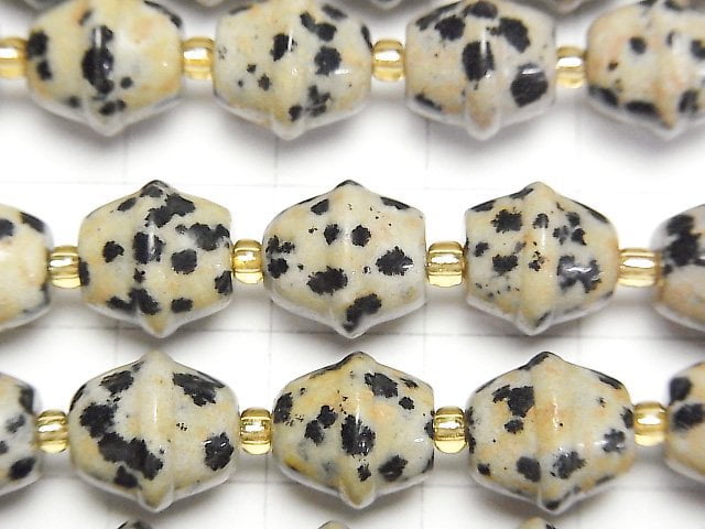 [Video]Dalmatian Jasper Bell 10mm 1strand beads (aprx.15inch/37cm)