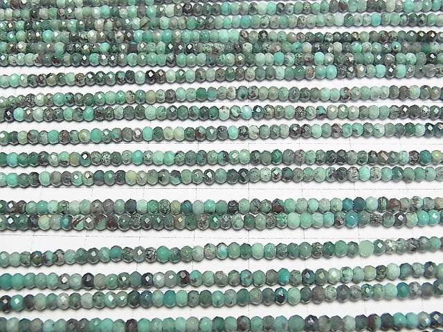 [Video]High Quality! Chrysocolla AA++ Faceted Button Rondelle 3x3x2mm 1strand (aprx.15inch/37cm)