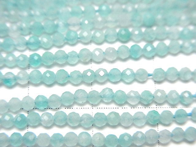 High Quality! Amazonite Silica AA++ Faceted Round 2mm 1strand beads (aprx.15inch/38cm)