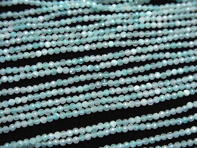 High Quality! Amazonite Silica AA++ Faceted Round 2mm 1strand beads (aprx.15inch/38cm)