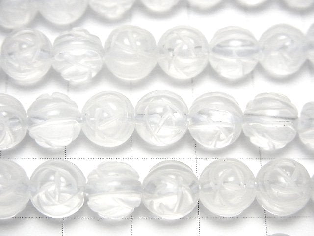 [Video] Milky Quartz AAA Round Rose Cut 8mm half or 1strand (aprx.14inch/34cm)