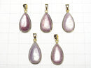 [Video]Lepidolite AAA Pear shape 15x10mm Pendant 18KGP 1pc