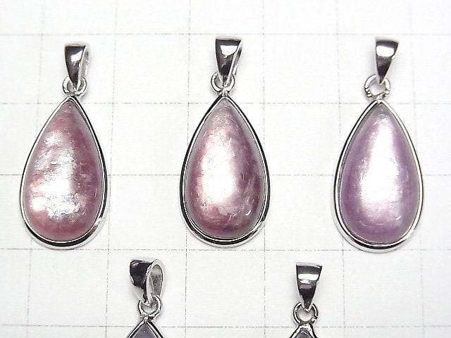 [Video]Lepidolite AAA Pear shape 15x10mm Pendant Silver925 1pc