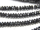 [Video]High Quality! Hematite Faceted Button Rondelle 4x4x1.5mm 1strand (aprx.15inch/38cm)