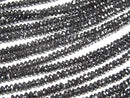 [Video]High Quality! Hematite Faceted Button Rondelle 4x4x1.5mm 1strand (aprx.15inch/38cm)