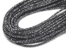 [Video]High Quality! Hematite Faceted Button Rondelle 4x4x1.5mm 1strand (aprx.15inch/38cm)