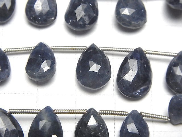 [Video]Blue Sapphire AA++ Pear shape Faceted Briolette half or 1strand (16pcs )