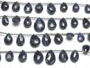 [Video]Blue Sapphire AA++ Pear shape Faceted Briolette half or 1strand (16pcs )