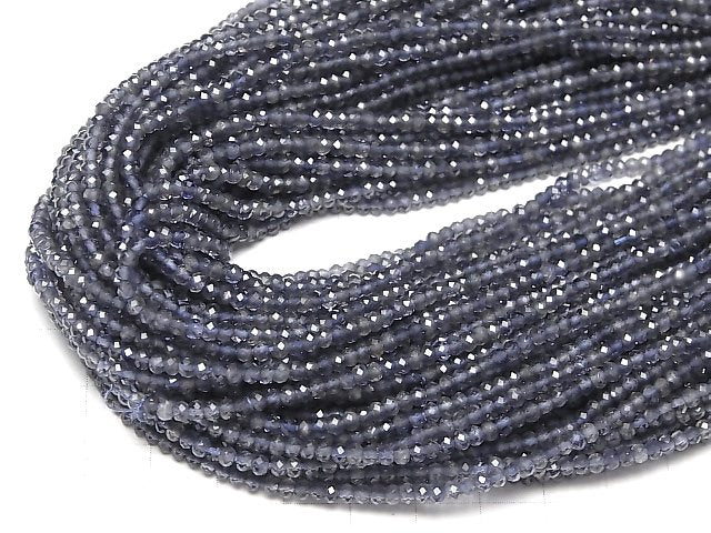 [Video]High Quality! Iolite AAA Faceted Button Roundel 3x3x2mm 1strand (aprx.12inch/30cm)
