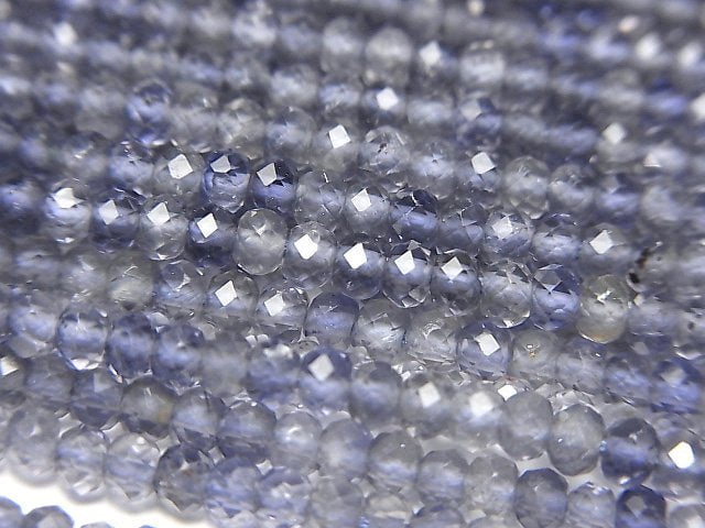 Iolite, Roundel Gemstone Beads