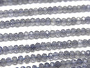 [Video]High Quality! Iolite AAA- Faceted Button Rondelle 3x3x2mm [Light color] 1strand (aprx.12inch/30cm)