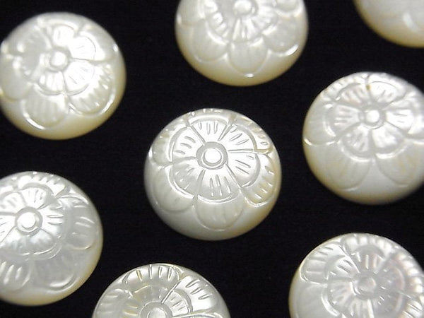 Cabochon, Carving, Mother of Pearl (Shell Beads) Pearl & Shell Beads