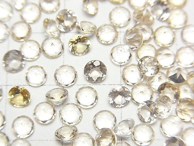 [Video]High Quality Heliodor AAA Loose stone Round Faceted 4x4mm 3pcs