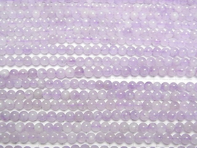 [Video] Lavender Amethyst AA Round 4mm 1strand (aprx.15inch/37cm)