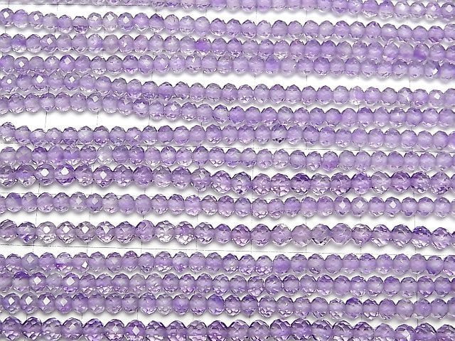 [Video]High Quality! PinkAmethyst AAA Semi Faceted Round 4mm 1strand (aprx.13inch/32cm)