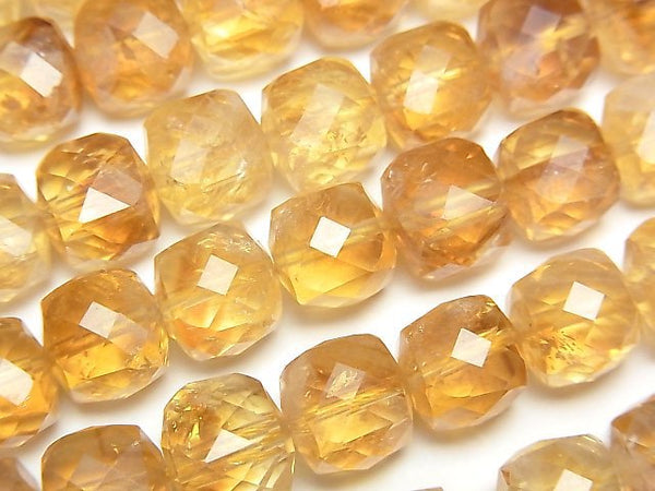 Citrine, Cube Gemstone Beads