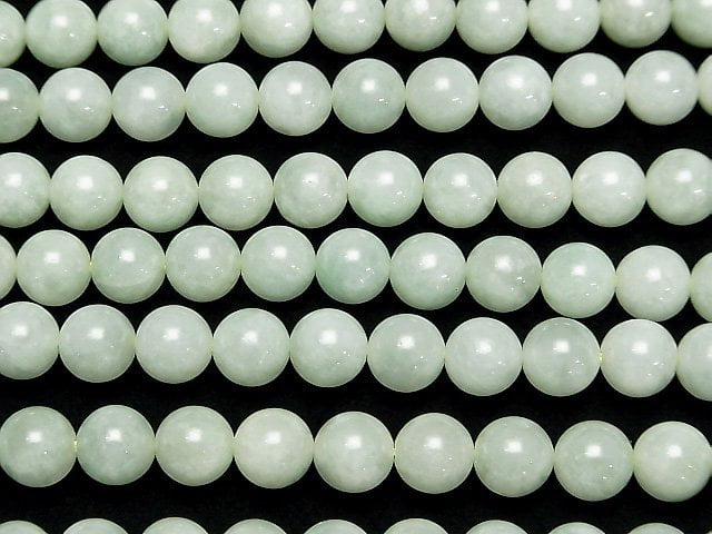 [Video] Burmese Jadeite AAA- Round 8mm 1/4-1strand (aprx.15inch/38cm)