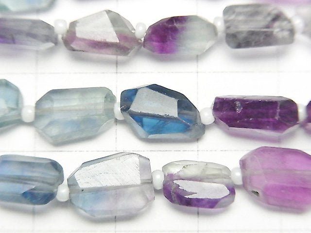 [Video] Fluorite AA++ Faceted Nugget [S-M size] 1strand (aprx.12inch/30cm)