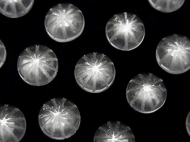 Cabochon, Carving, Crystal Quartz, Round Gemstone Beads