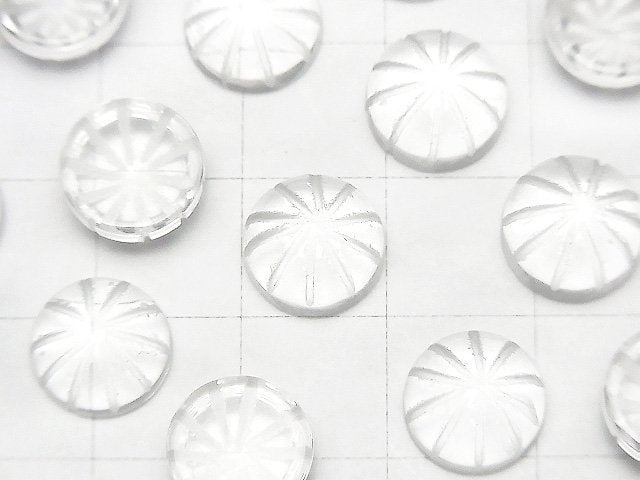 [Video]High Quality Crystal AAA Carved Round Cabochon 10x10mm 3pcs