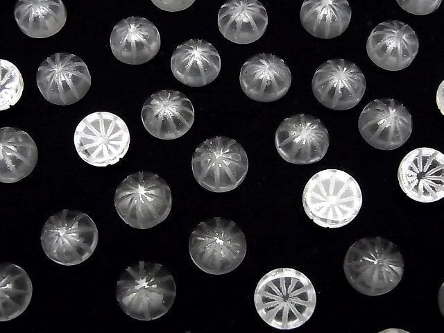 [Video]High Quality Crystal AAA Carved Round Cabochon 10x10mm 3pcs