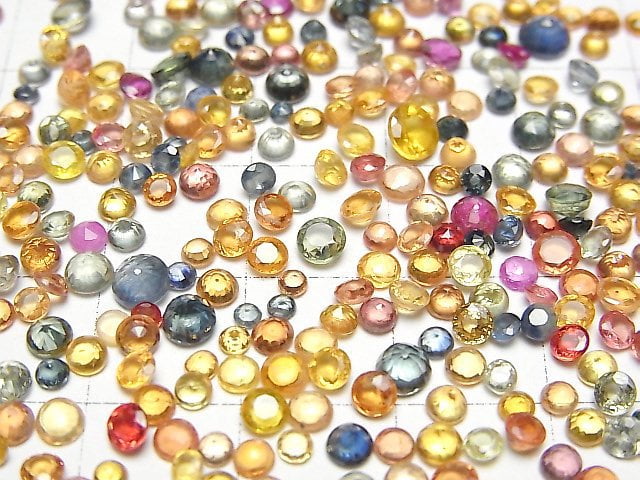 [Video]High Quality Multi-colorSapphire AAA- Loose stone Round Faceted Size mix 10pcs