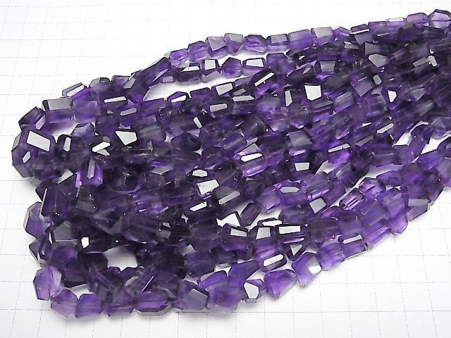 [Video]High Quality Amethyst AA++ Faceted Nugget [Medium color] half or 1strand (aprx.16inch/40cm)