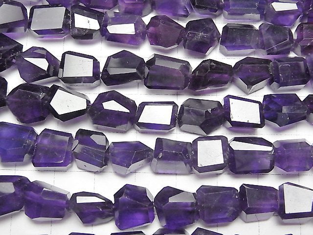 [Video]High Quality Amethyst AA++ Faceted Nugget [Dark color] half or 1strand (aprx.16inch/40cm)