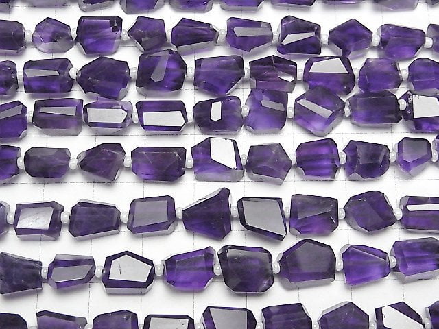 [Video]High Quality Amethyst AA++ Faceted Nugget [Medium color] 1strand (aprx.13inch/32cm)