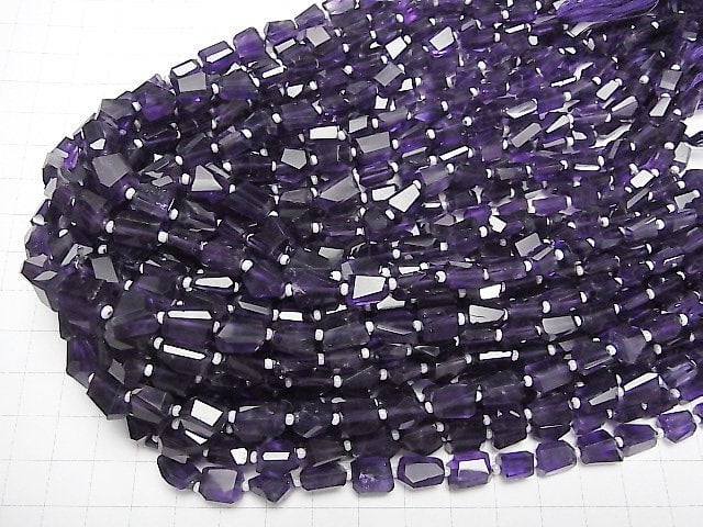 [Video]High Quality Amethyst AA++ Faceted Nugget [Medium color] 1strand (aprx.13inch/32cm)