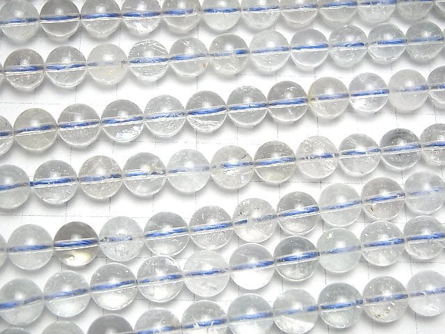 [Video] Natural White Topaz AA++ Round 10mm half or 1strand (aprx.15inch/37cm)