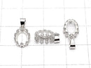 [Video] Silver 925 Crown Pendant Frame Oval 8x6mm Rhodium Plated 1pc
