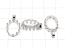 [Video] Silver 925 Crown Pendant Frame Oval 14x10mm Rhodium Plated 1pc