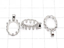 [Video]Silver925 Crown Pendant Frame Oval 14x10mm Rhodium Plated 1pc