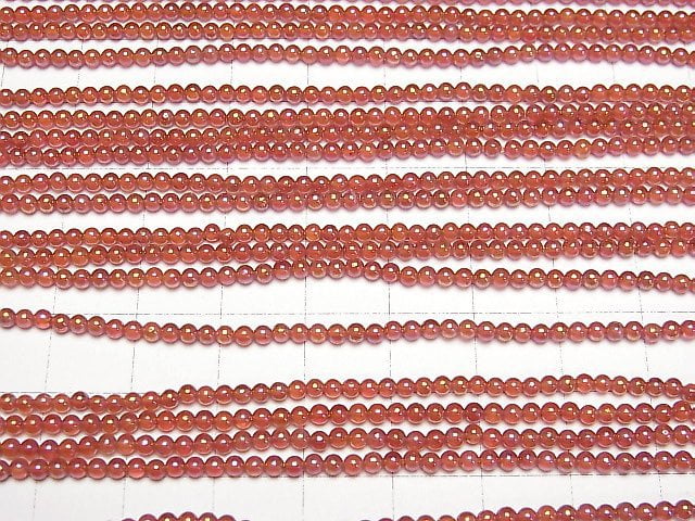 [Video] Flash Red Agate Round 2mm 1strand (aprx.15inch/38cm)