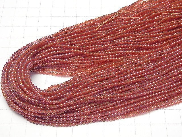 [Video] Flash Red Agate Round 2mm 1strand (aprx.15inch/38cm)