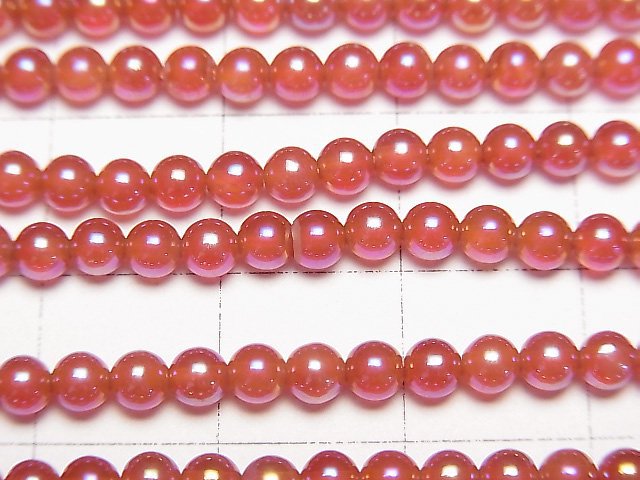 [Video] Flash Red Agate Round 3mm 1strand (aprx.15inch/37cm)