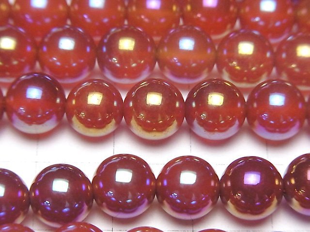 [Video] Flash Red Agate Round 8mm 1strand (aprx.15inch/36cm)