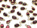 [Video]High Quality Rhodolite Garnet AAA Bezel Setting Oval Faceted 8x6mm 18KGP 2pcs