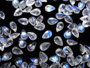 [Video]High Quality Rainbow Moonstone AAA Loose stone Pear shape Faceted 6x4mm 5pcs