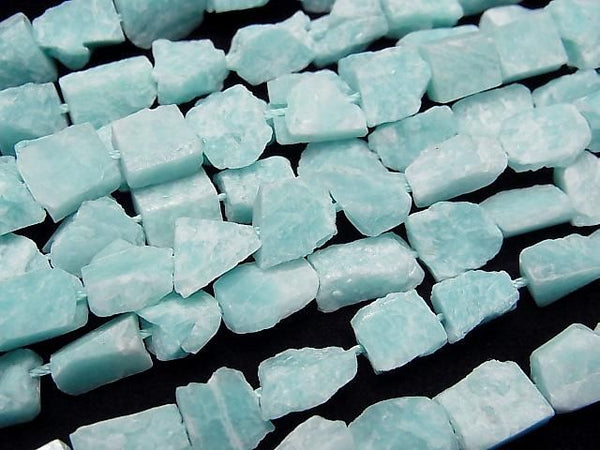[Video] Peru Amazonite Rough Rock Nugget half or 1 strand beads (aprx.15inch/38cm)